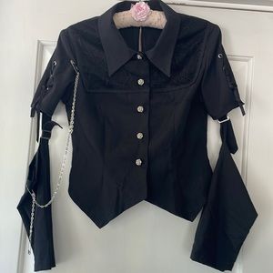 Kira ladies black gothic style top